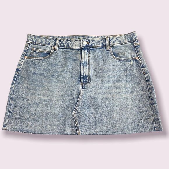 Wild Fable Acid Wash Denim Mini Skirt - Picture 1 of 6
